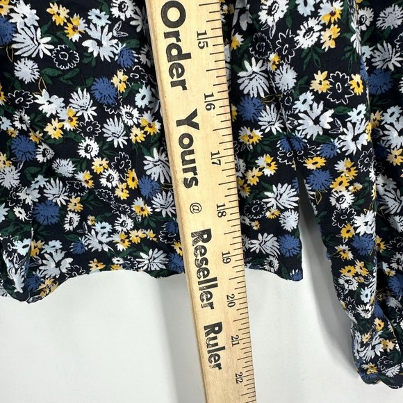 Uniqlo Shirt Womens Button Down Long Sleeve Floral V-Neck Multicolor S - Picture 5 of 9